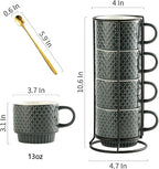 Gomakren Coffee Mugs Set of 4, 13oz Stackable Coffee Cup - Image 4