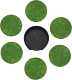 6 Pcs Green Grass Leather Coasters - Image 7