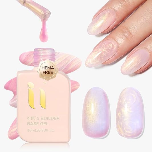 Hema Free Builder Gel, For Strengthens Damaged Thin Nails, Hypoallergenic Sparkle Enhancement Gel Polish Soak Off Curing Requires