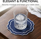 Linen Coasters for Drinks Set of 6, Fabric Coasters - Image 5