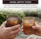 Venus Amber Brown Hobnail Highball Glasses Vintage Tumblers Set of 6 11 oz | - Image 3