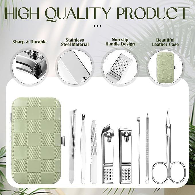 24 Sets Manicure Pedicure Bulk Gifts Professional Nail Care Gifts, Travel Nail Clippers Kit 8 in 1 Stainless Steel Pedicure Set with Case Portable Grooming Kits for Women Men(Fresh)