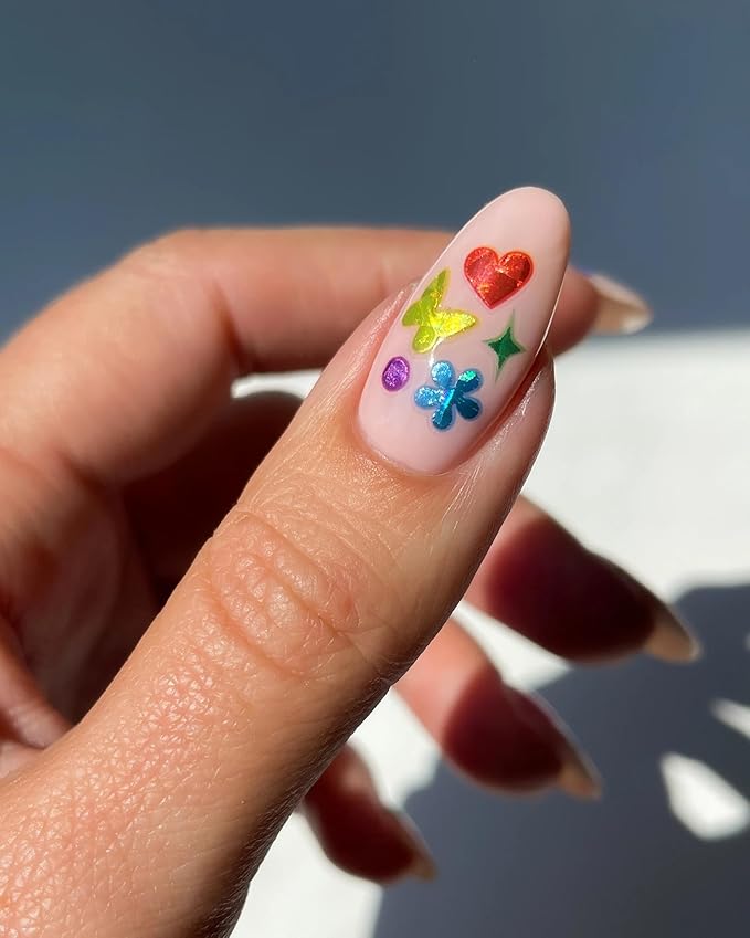Deco Beauty Confetti Nail Stickers - Lightweight & Easy-to-Apply Nail Art with Trendy Designs - Durable & Long-Lasting Nail Stickers for Women, Ideal for DIY Manicures & Salon-Quality Nails