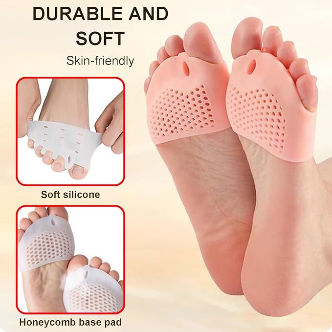 Hyggear Toe Bunion Corrector for Women Nighttime, Silicone Toe Separators, Breathable and Soft, Prevent Friction, Relieve Pressure Manicure(4 sets) (A)