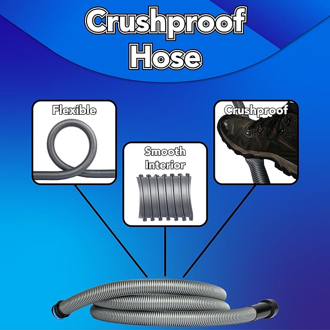 Quick Click Dust Collection Separator, w/ 16 Ft Hose Set and Urethane Ducting Hose