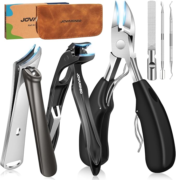 Nail Clippers for Seniors, Heavy Duty Ingrown Toenail Clippers with Long Handle，Angled Head Large Toe Nail Clippers and Slanted Nail Cutter for Thick Nail for Men Women Pregnant Elderly 6Pcs