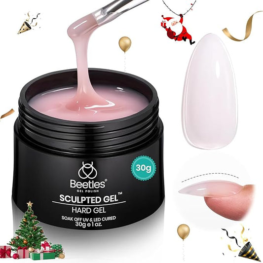 Beetles Builder Gel Nude Pink Sculpted Gel High Hardness for Nail Extension Broken Repair Protection Durable for Home Salon UV LED Lamp Cured Nail DIY Art Manicure 1 oz