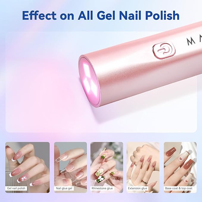 Makartt UV Light for Gel Nails - Handheld UV LED Nail Gel Lamp with 3 Beads Portable JERTY Nail Dryer for Fast Curing Nail Tips Rechargeable USB Nail Light with LCD 3 Timers for Home Salon Use
