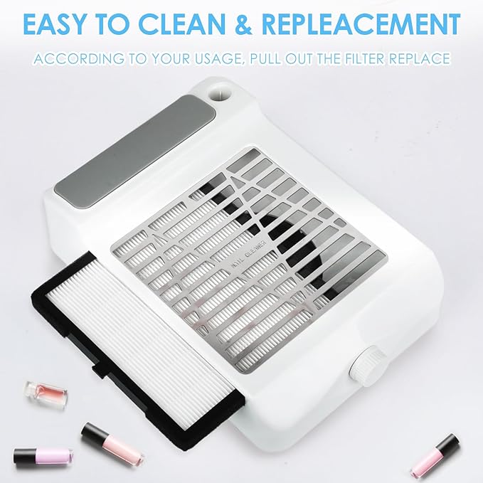 2PCS Reusable Nail Dust Collector Filters Replacement for Nail Vacuum Collector Nail Tech Duster Filter for Nail Salon, Acrylic Nails, Toenail, 7.28x7.28inch
