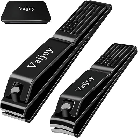 Nail Clippers Set with Fingernail Toenail Clipper Cutters Stainless Steel Sharp Sturdy Trimmer Set for Men Women with Tin Case