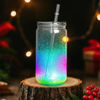 8 PCS Plastic Snow Globe Tumbler, 16Oz Pre-Drilled Double Wall Snowglobe Cup | - Image 6