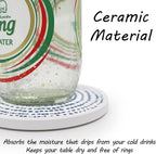 AD Set of 6 Coasters for Drinks Absorbing Round Ceramic Stone Coaster - Image 5