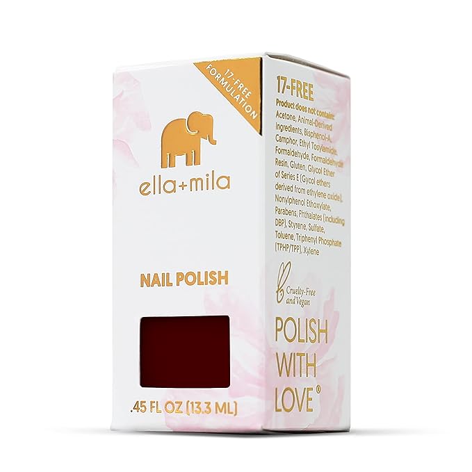 ella+mila Professional, Quick Dry, Long-Lasting & Chip-Resistant Red Nail Polishes (Naughty Not Nice - 0.45 fl oz)