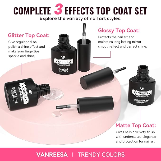 VANREESA Gel Nail Polish Kit with U V Light 52 Pcs Gel Polish Nail Set 36 Colors Nail Polish Set + Base and 3 Effects Top Coat with Manicure Tools Complete DIY Nail Kit Gifts for Women Girls