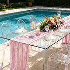 10 Pack Light Pink Cheesecloth Table Runner 21 x 120 Inch Boho Gauze Sheer - Image 5