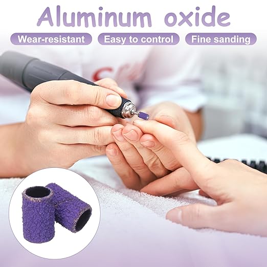 HARFINGTON 212pcs Small Sanding Bands 80/150/240 Grit for Nail Drill Bits Mini Sanding Band with 2.35mm Mandrel for Nails Gel Manicures