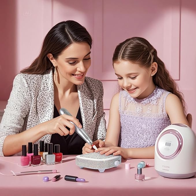 Nail Dust Collector,Compact 6000RPM Vacuum Fan Rechargeable Dust Collector Extractor, Powerful Dust Suction Machine for Acrylic Gel Polish Manicure Pedicure for Nail Salon&Home