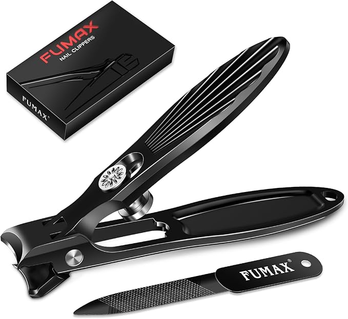 Nail Clippers for Men Thick Nails with Catcher, Large Toenail Clippers with Wide Jaw Opening for Seniors, Heavy Duty Long Handle Fingernail Clipper Gifts for Men Women Adult