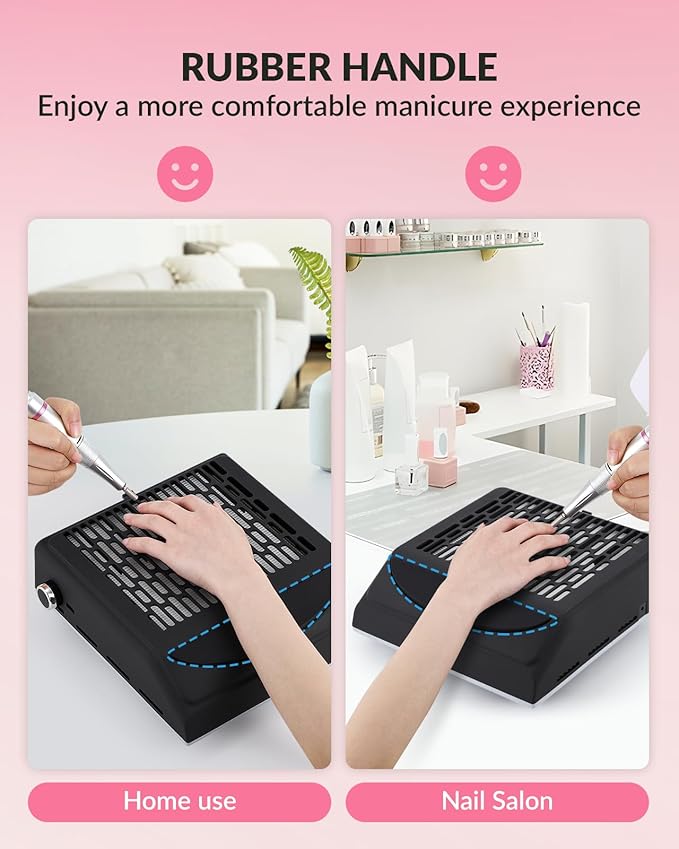 BAOSHISHAN Nail Dust Collector, Professional 100W Nail Vacuum Dust Extractor with Reusable Filter, Nail Tech Vacuum Dust Fan Perfect for Salon Home Use