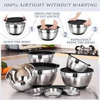 Umite Chef Mixing Bowls with Airtight Lids Set, 3 Grater Attachments & Non-Slip - Image 7