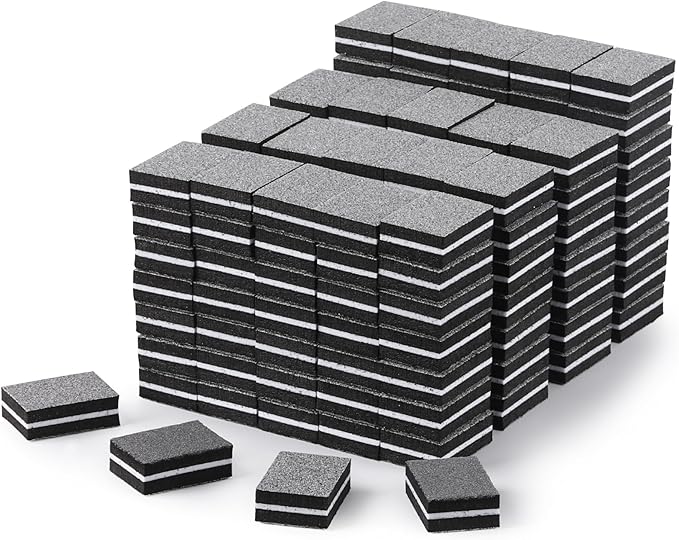 150Pcs Mini Nail Buffer Blocks 100/180 Grit Nail Buffers for Acrylic Nails - Dual Sided Buffers for Nails Polishing(Black)