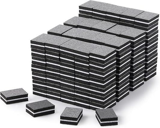 150Pcs Mini Nail Buffer Blocks 100/180 Grit Nail Buffers for Acrylic Nails - Dual Sided Buffers for Nails Polishing(Black)