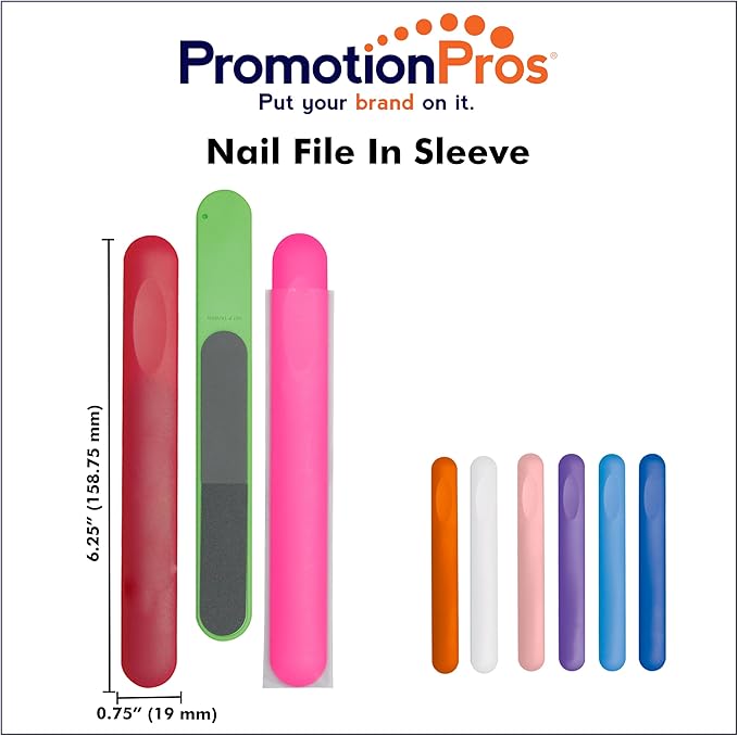 Nail File in Sleeve Add Customized with Text Name or Personalized Image $0.89 Each - Sold in Pack of 500 - Red