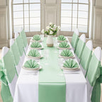Sage Green Satin Table Runner, 12x108 Inches, 2 Pack | Premium Satin, Smooth - Image 3