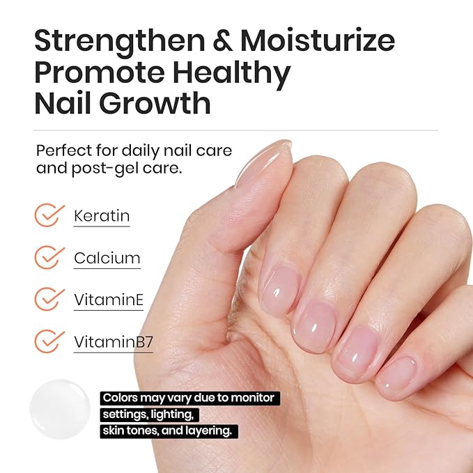 Beetles 15ml Rubber Base Builder Nail Gel - Clear Color Base for Nails Strengthening, Thickening and Sculpting, Soak Off UV LED Long Lasting for Weak and Damaged Nails