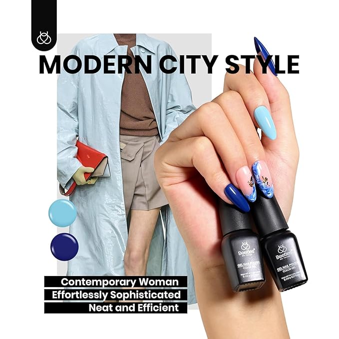 beetles Gel Polish Urban Rhythm - Fall Winter Gel Nail Polish Set Burgundy Red Nude Brown Purple 25 Colors with 3Pcs Base Top Coat Nail Art DIY Salon Manicure UV LED Soak Of Gifts for Women Girls