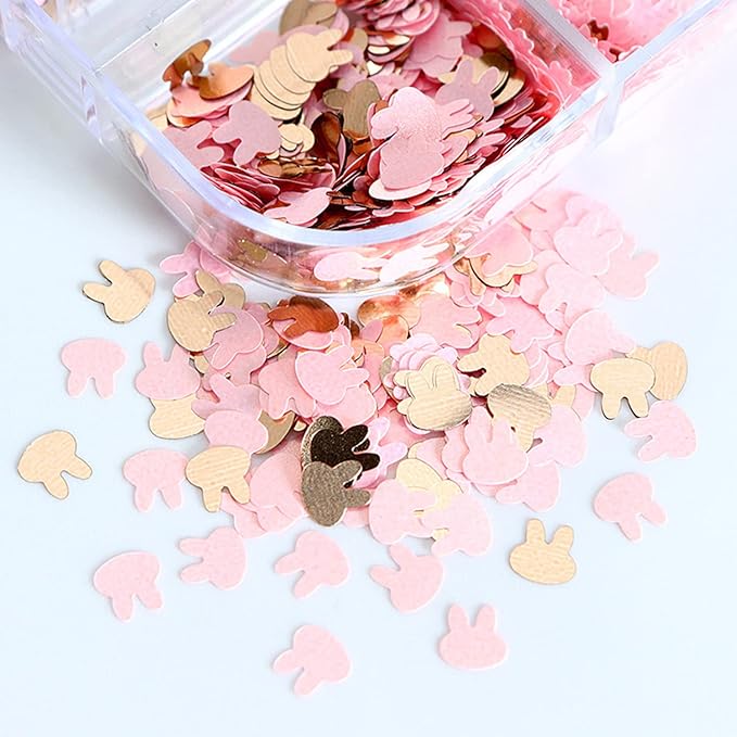 Nail Art Glitter Flakes, Mixed Love Heart Butterfly Flowers Leaf Rabbit Nail Sequins Designs, 3D Glitter Acrylic Nails Supplies for Women Girls Manicure Sparkly Decorations, DIY Resin Nail Art Tips