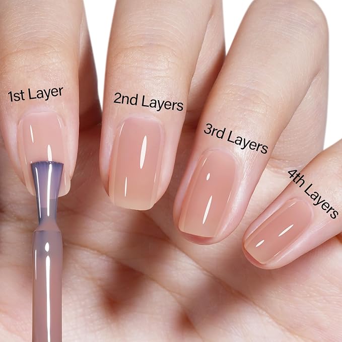AILLSA Nude Gel Polish Dark Nude Gel Nail Polish Natural Translucent Soak Off U V Neutral Color Sheer Base Nail Gels Polish for Nail Art DIY French Manicure at Home 15 ML GB55