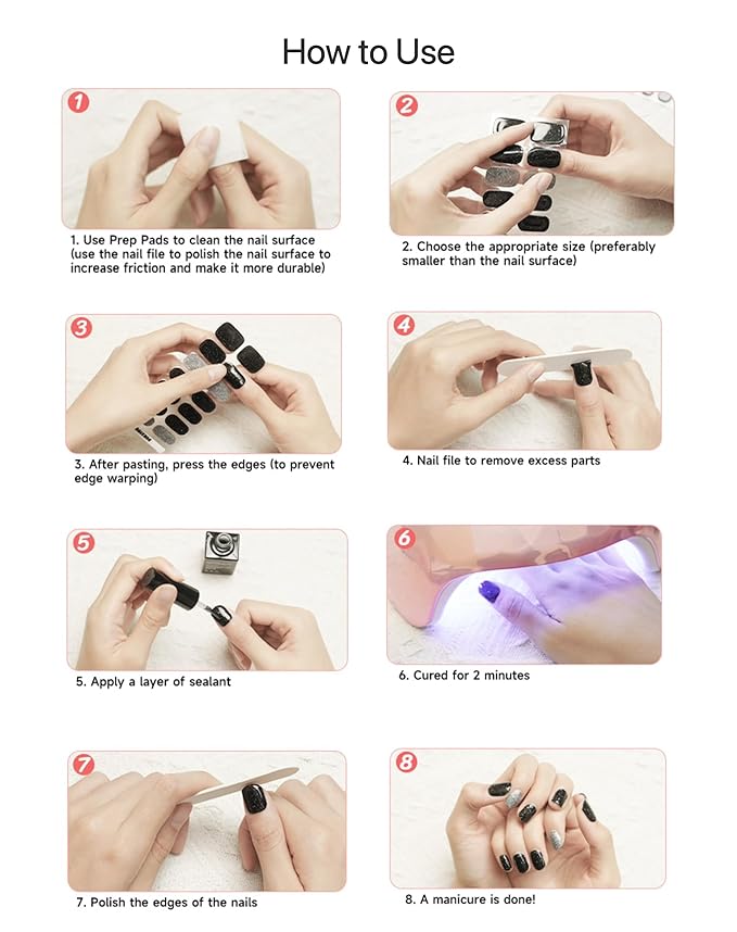 Semi Cured Gel Nail Strips, Heart to Heart | 28 pcs Gel Nail Strips Work with Any UV Lamp, Salon Quality UV Nails Stickers, Easy to Apply for Home Nails DIY