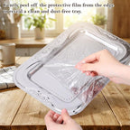 6 Packs Silver Serving Trays, 13.8" x 8.7" Bow Floral Engraved Mirror - Image 4