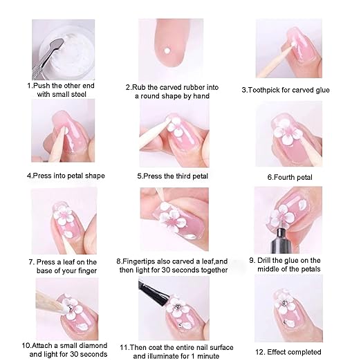14 Colors Sculpture Painting Nail Gel Set, 3D Nail Carved Gel Sculpture Creative DIY Decoration Painting Glue Soak Off UV, with 1 Carved Painting Pen (14PCS)
