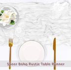6 Pack White Cheesecloth Table Runner, 17 x 108 inch, Semi Sheer Boho Cheese - Image 5