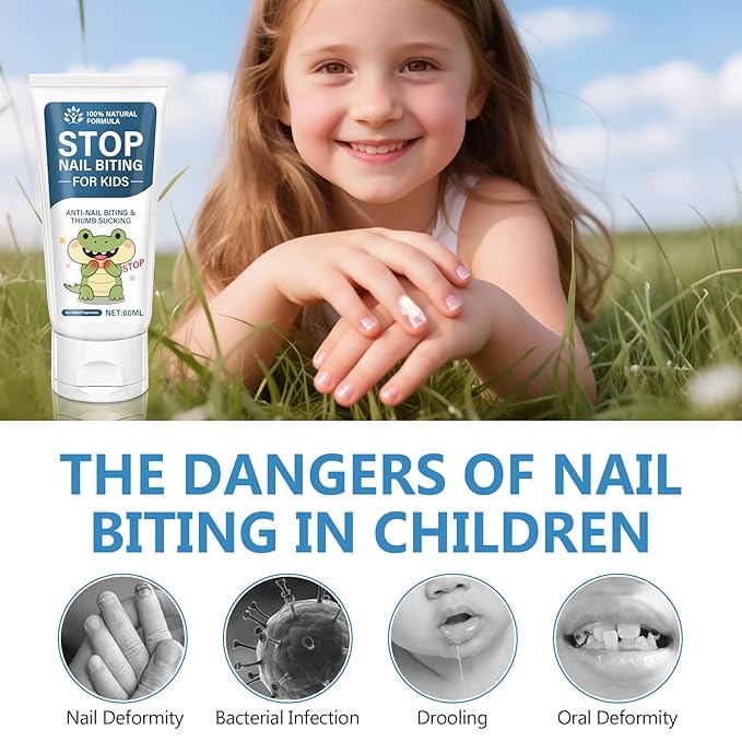 Nail Biting Prevention-Nail Biting Treatment for Kids-Anti-Nail Biting Thumb Cream for Kids-100% Natural Bitter Formula-No Additives-Protects Nails Healthy Nail Growth-Safe for Children, 2.11Fl.Oz