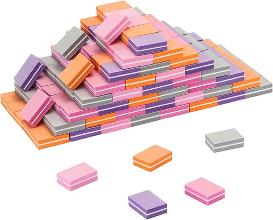 200Pcs Mini Nail Buffer Block 1.5in*1.1in*0.5in Grit Buffers for Natural Care(Mixed Color)