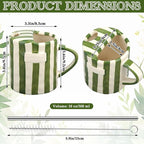 1 Pack Ceramic Coffee Mug with Sip Hole Espresso Cup 10oz with Straws Retro - Image 2