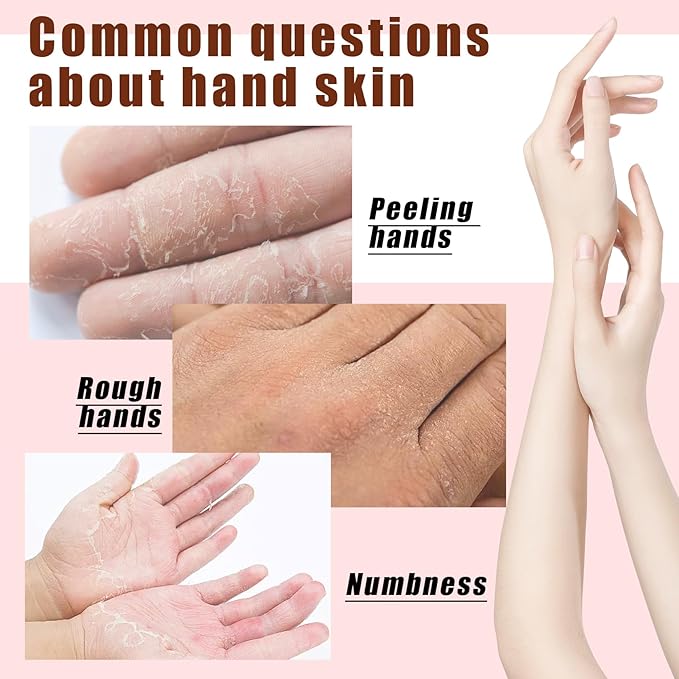 6 Pairs Hand Mask for Dry Cracked Hands,Nourishing Moisturizing Gloves,Hands Moisturizer for Deep Moisturizing,Silky Smooth Moisturizing Gloves,Hand Care Mask Set(O)