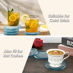 Modern Clear Coaster Set of 5- Glass Coasters - Image 5