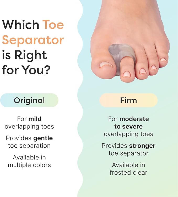 ZenToes Gel Toe Separators for Overlapping Toes, Bunions, Big Toe Alignment, Corrector and Spacer - 4 Pack (Beige)