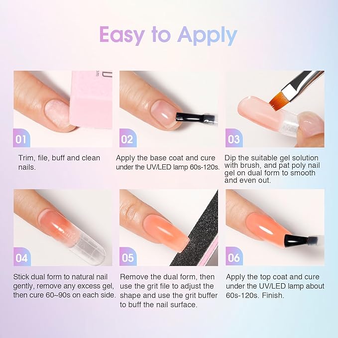 ROSALIND 38 Colors Color Poly Nail Gel Colors Kit with Mini Nail Lamp Clear Neon Poly Nail Gel Starter Kit for Beginners Halloween All Seasons Classic Colors with Everything
