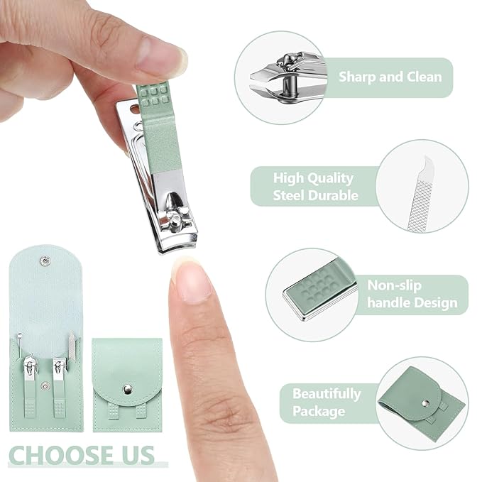 Geosar 12 Sets Manicure Set Nail Clippers Pedicure Kit Stainless Steel Professional Pedicure Set Grooming Kits Nail Care Tools with Luxurious Travel Case for Nail Care(Multi Colors)
