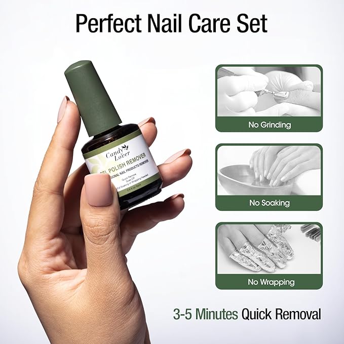 Candy Lover Gel Nail Polish Remover, Professional Gel Polish Remover for Nails, Quick & Easy Gel Remover for nails In 3-5 Minutes, No Need for Foil Soaking Or Wrapping