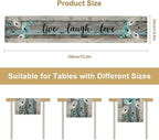 Daisy Floral Table Runner, Rustic Wild Flowers Wooden Boho Spring Butterfly - Image 5