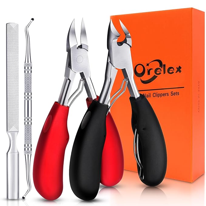Toenail Clippers for Seniors Thick Toenails, Heavy Duty Toenail Nipper, Professional Nail Clippers, Ergonomic Non-Slip Long Handle, Toenail Clippers for Men Women Elderly