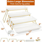 KAQAHIDO Extra Large 4 Tier Serving Tray Set, Tiered Trays Stand - Image 5