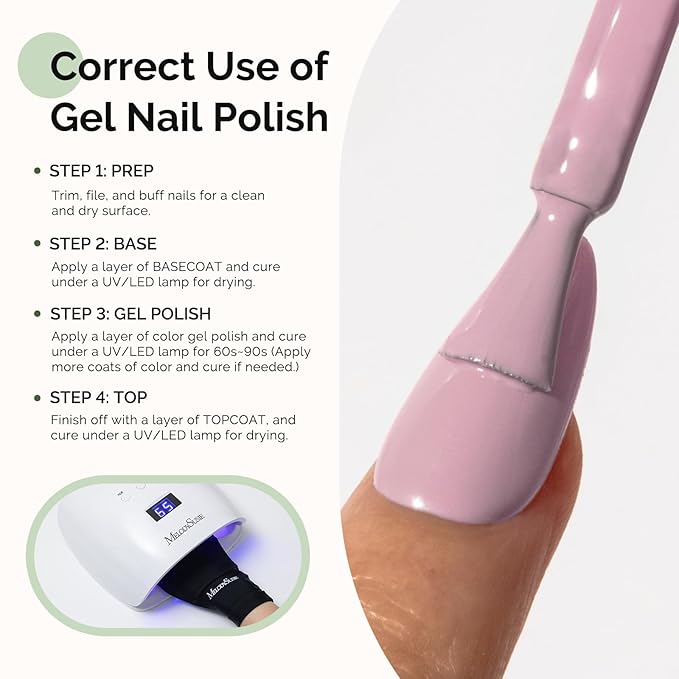 MelodySusie Hema Free Gel Nail Polish, 0.5 Fl Oz Thick Lavender Nude Pink Gel Polish, Non-Toxic, Long Lasting, Soak Off UV Nail Polish, Manicure Nail Design Salon DIY Nail Art at Home K0571