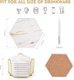 8 pcs Coasters for Drinks with Metal Holder with Cork Base for Tabletop - Image 4